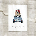 Postkarte - Blue Christmas Car