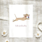 Postkarte · Weihnachtsdackel