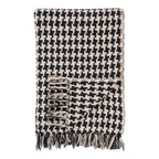 Side Plaid Wohndecke in Schwarz und Beige