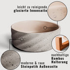 Ne&no® Keramik Doppelfutternapf mit Bambusständer I 2er