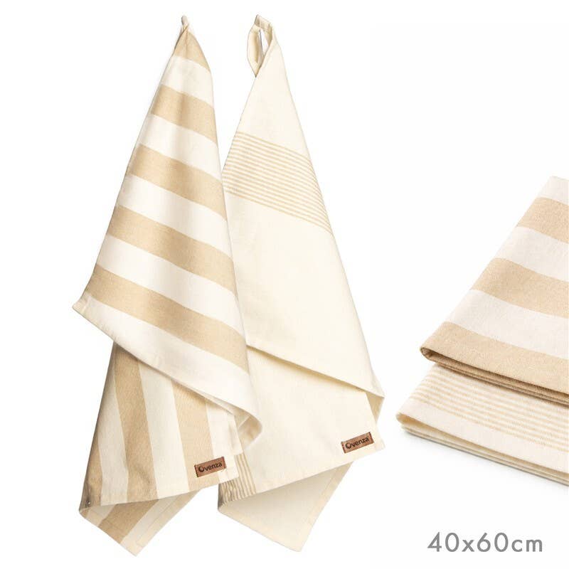 Set mit 2 beigen Küchenlappen (sortiert): 100% Algodón