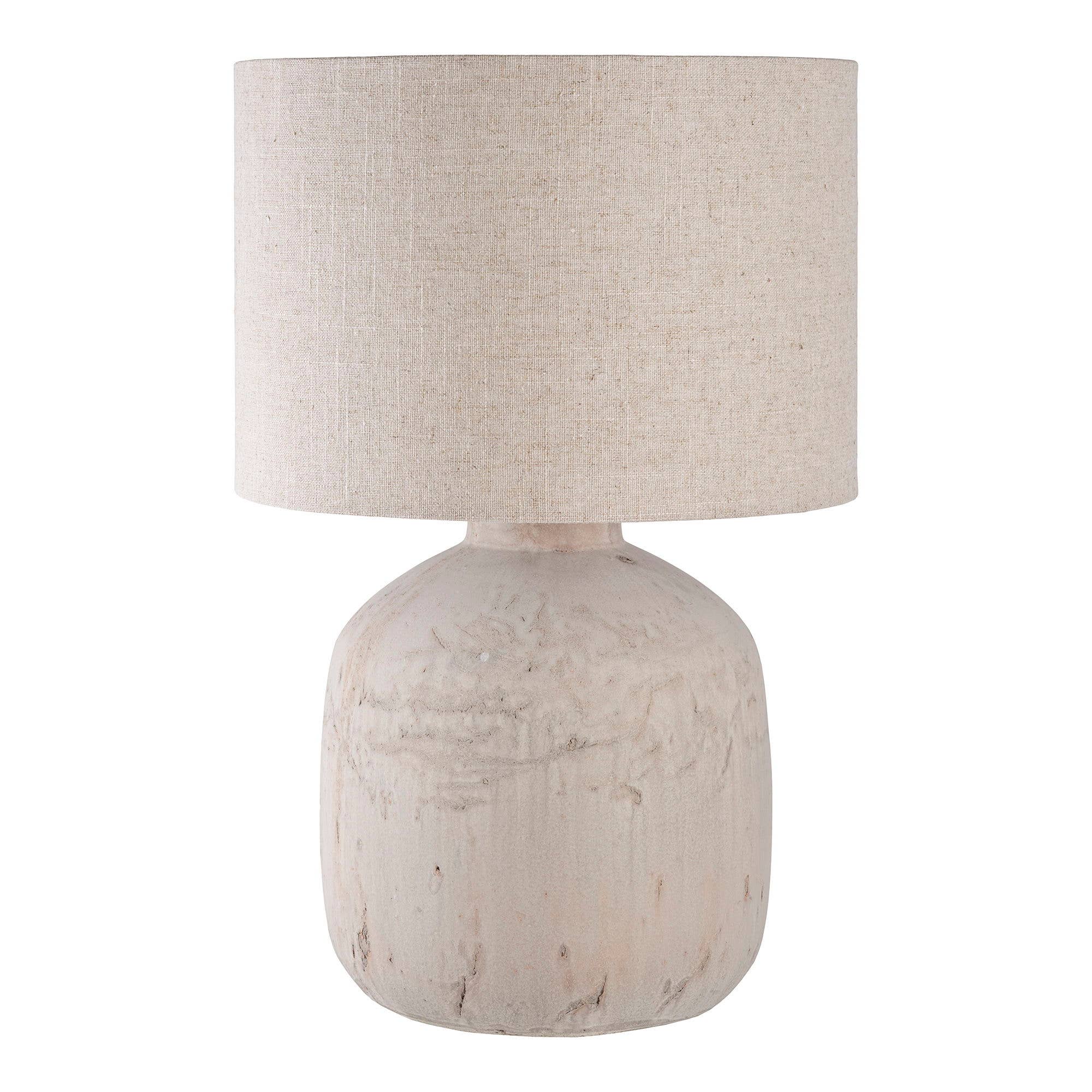 Nordische Design Tischlampe aus Keramik mit hellbraunem 150 cm Kabel
