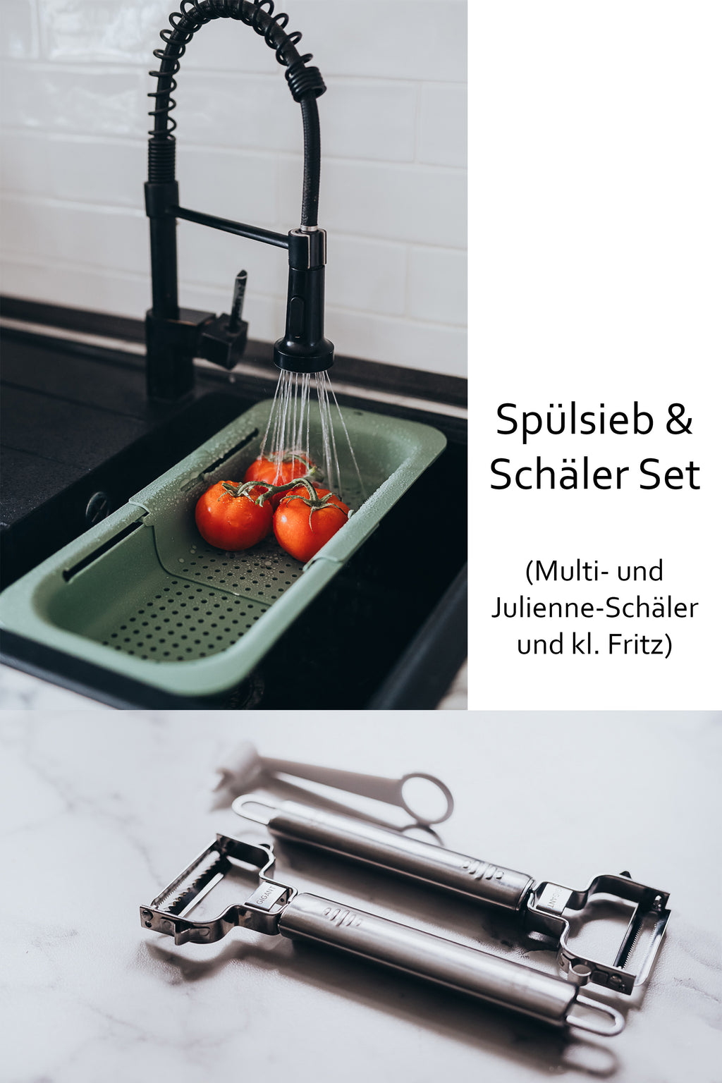 Ausziehbares Spülsieb zum Waschen, Auftauen, Abtropfen