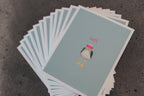 Möwe läuft | Grußkarte | Neon Postkarte
