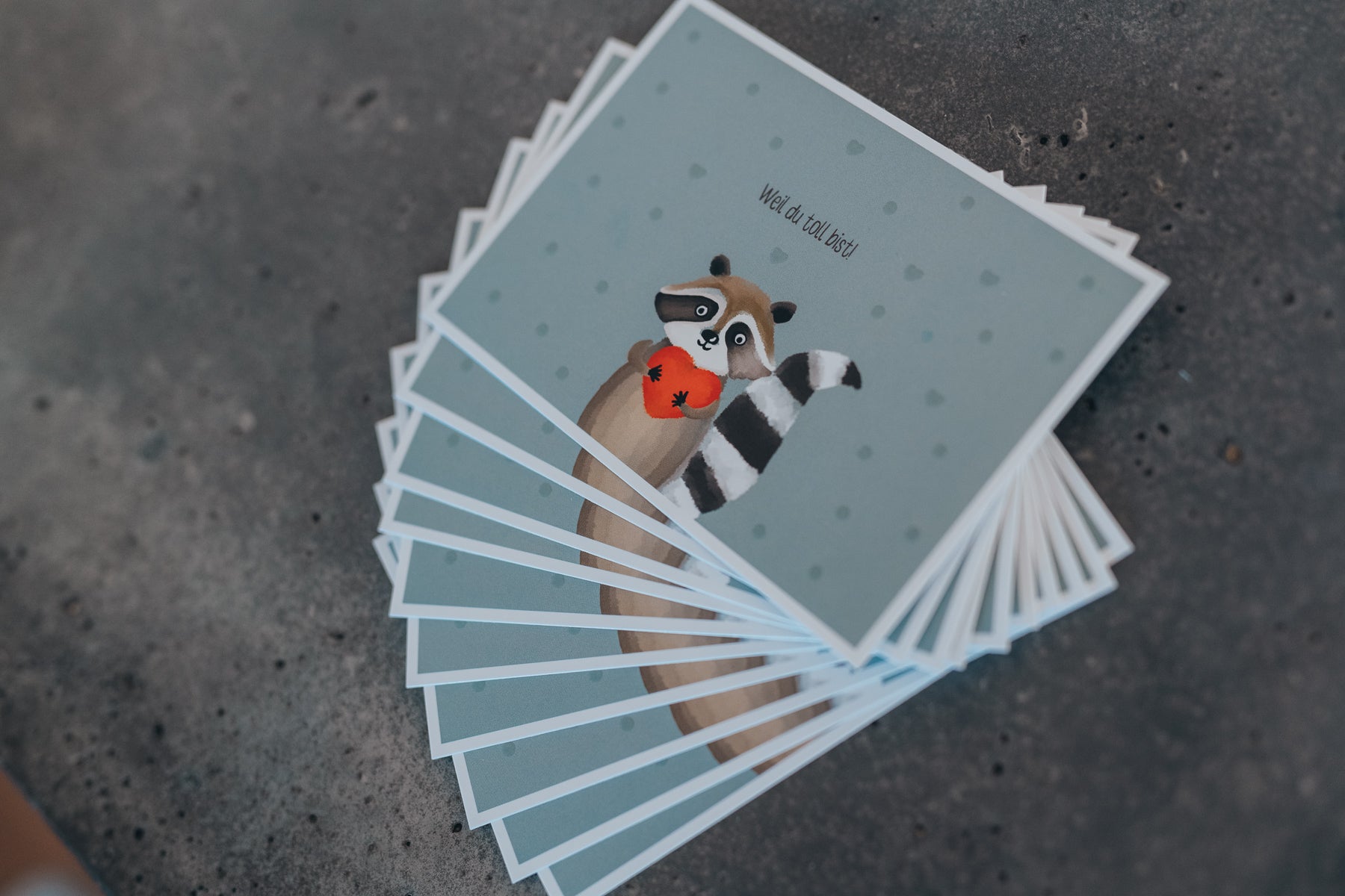 Waschbär Herz | Postkarte | Liebe | Geburtstag