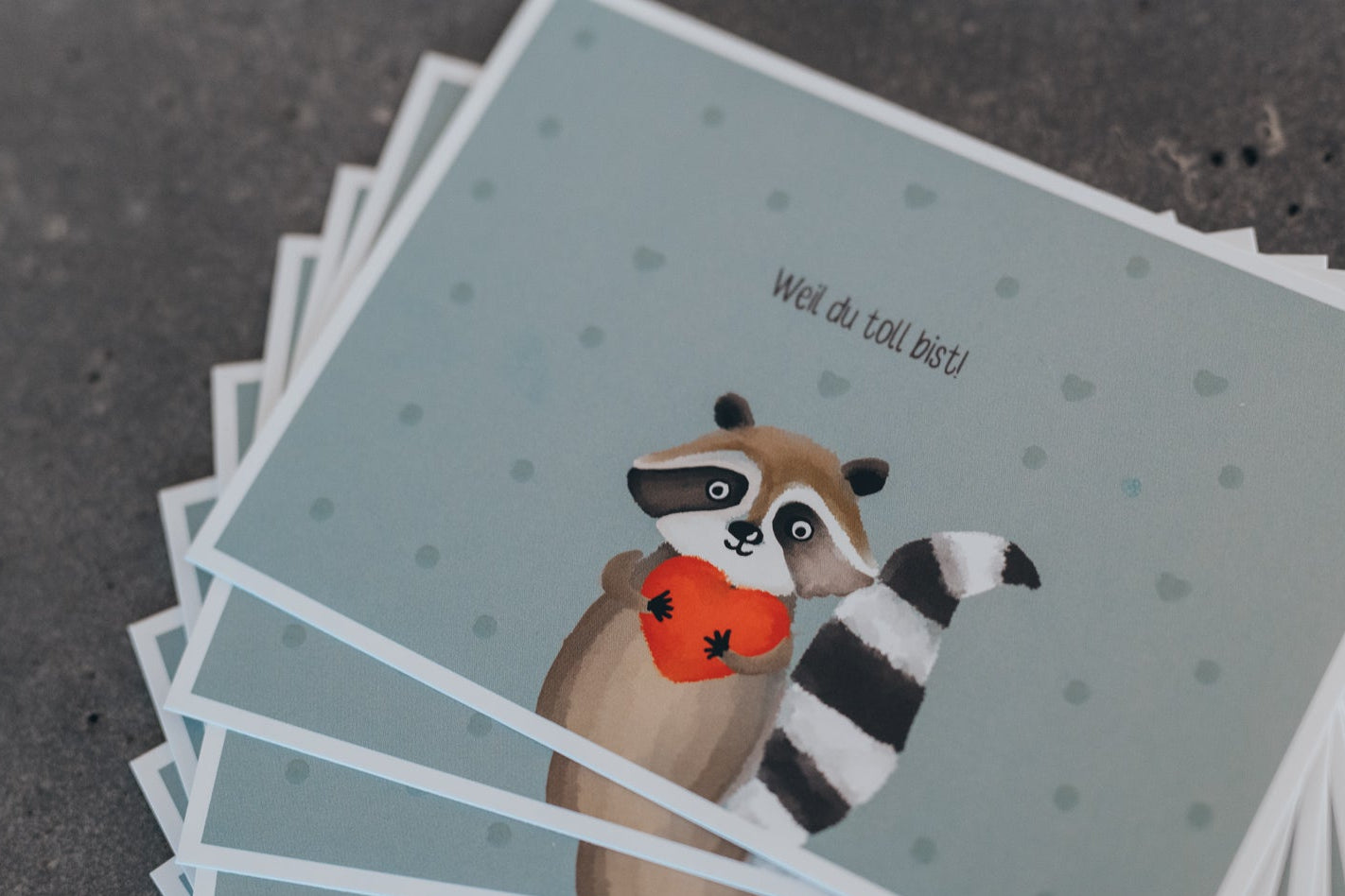 Waschbär Herz | Postkarte | Liebe | Geburtstag