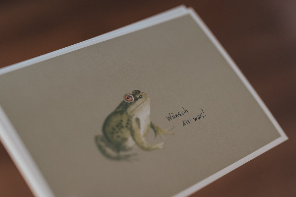Wünsch dir was! | Postkarte | Geburtstag | Frosch