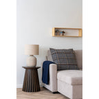 Nordische Design Tischlampe aus Keramik mit hellbraunem 150 cm Kabel