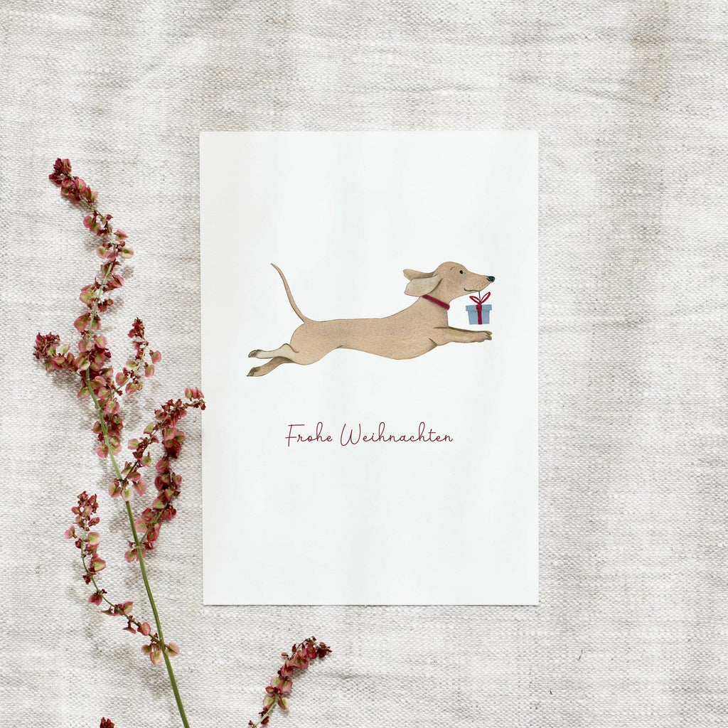 Postkarte · Weihnachtsdackel