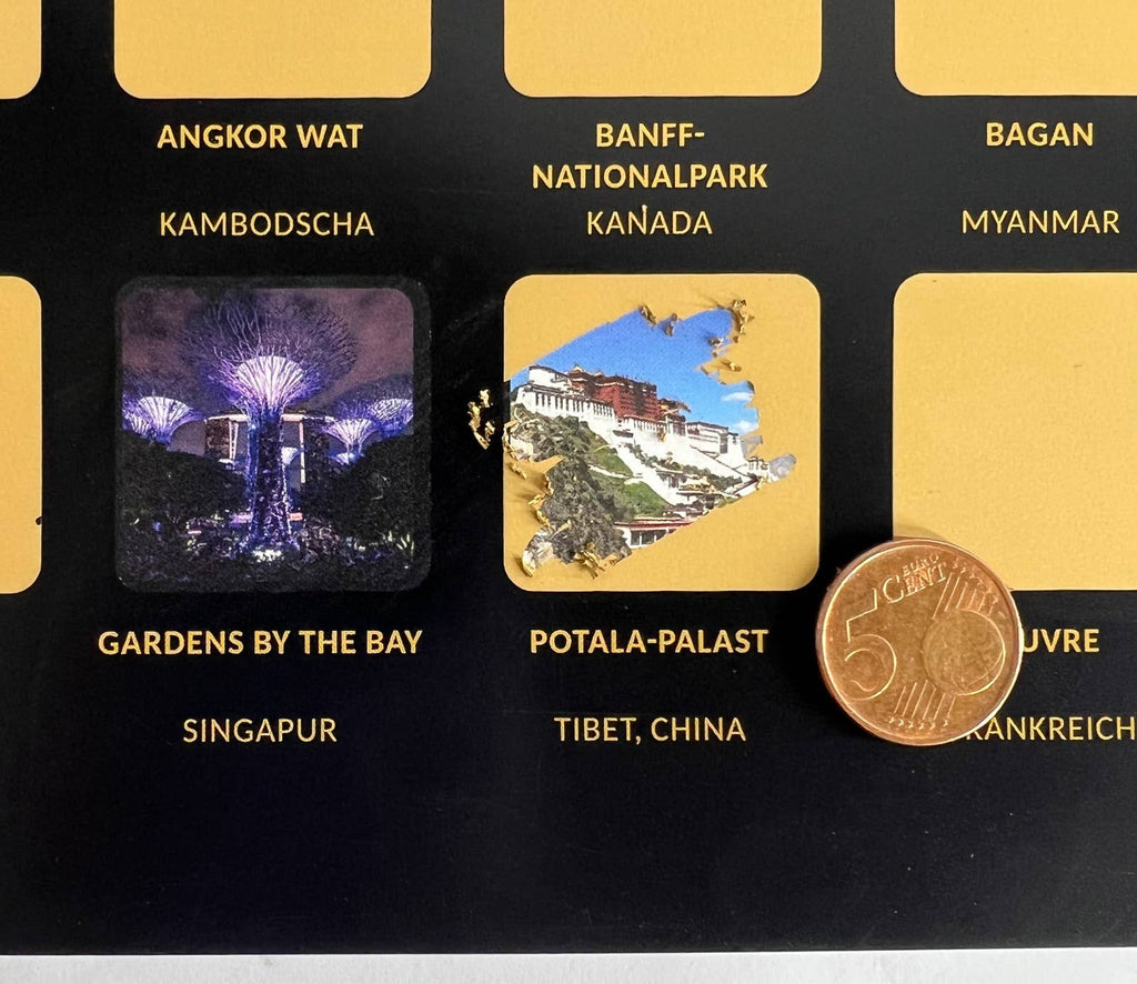 Rubbelposter „Europakarte“, „Top 100 Reiseziele der Welt“