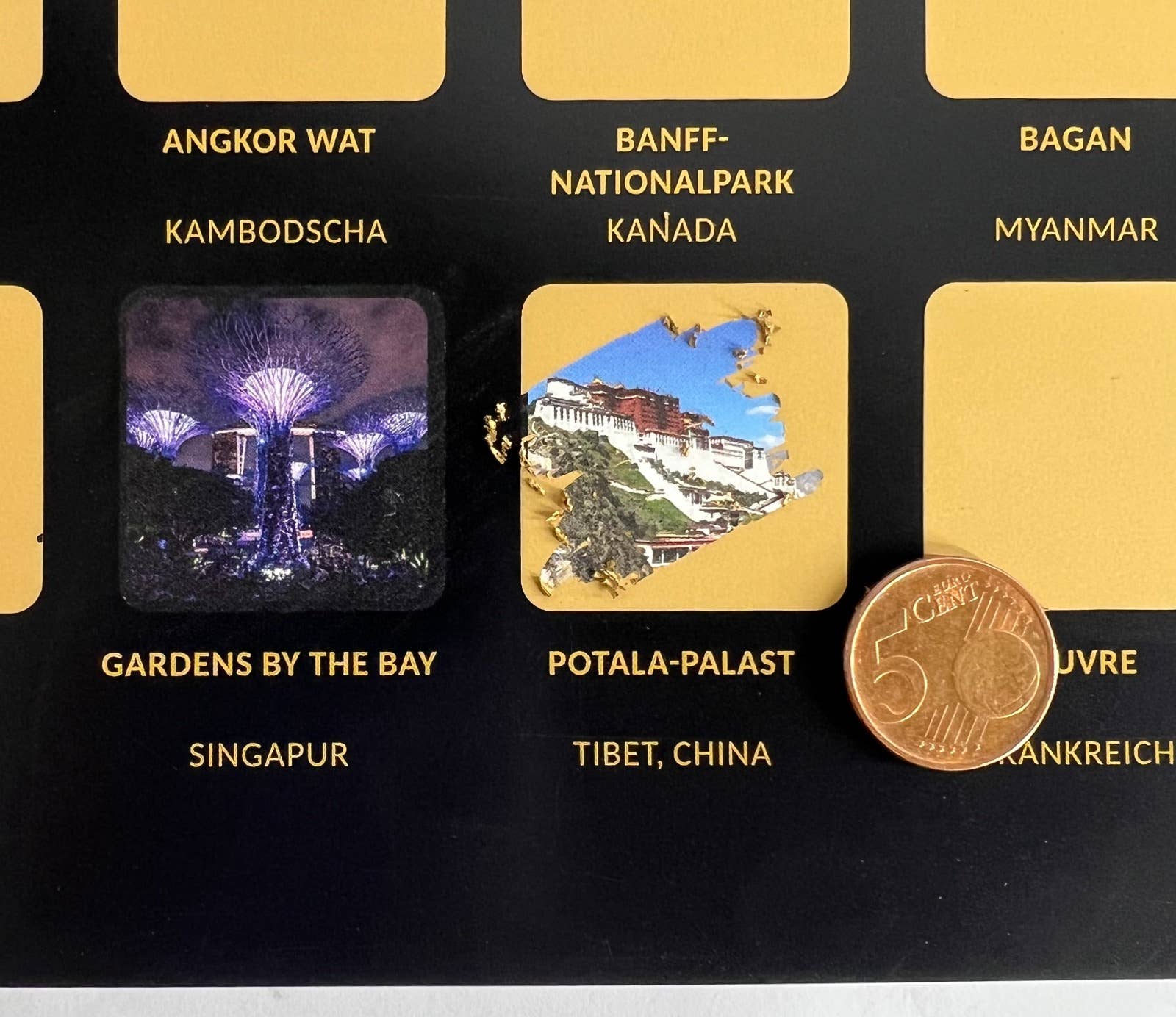 Rubbelposter „Europakarte“, „Top 100 Reiseziele der Welt“